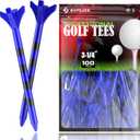 SAPLIZE Professional 3-1/4" Golf Tees 100 Pack, Low Friction and Resistance Golf Plastic Tees, Blue