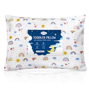 Babebay Toddler Pillow,13x18 Soft Toddler Pillows for Sleeping, Machine Washable Kids Pillow with Cotton Pillowcase, Perfect for Travel, Toddlers Cot
