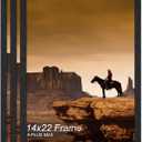 A PLUS MAX 14x22 Picture Frame Set of 3, Black Engineered Wood Frame for 14 x 22 Inch Picture Poster Photo, Light Weight 14 by 22 Frame with Wood-grain for Wall - 3 Pack/Black/14 x22