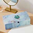 Jewelry Box for Women, Marble - Patterned Jewelry Organizer Box, Glass Modern Jewelry Holder For Earring, Ring, Necklace, Bracelets, Christmas Mother's Day Valentine Jewelry Gift Box (large)