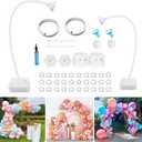 Balloon Arch Stand Kit Party Supplies, 8.2Ft & 5Ft Half Arch Balloon Stand with Water Filling Bag Base, Free Bending Balloon Holder for Wedding Baby Shower Birthday Party Decorations, White (white)