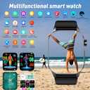 Smart Watch for Men Women, 2.04" AMOLED Color Screen, 24/7 Heart Rate, Blood Oxygen, Blood Pressure, Sleep and Stress Health Monitor, Blood and Body Composition Insights, 150 Sports Modes (Black)