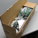4.5 ft. White Unlit Light Type Flocked Classic Pencil Artificial Christmas Tree with 242 Tips