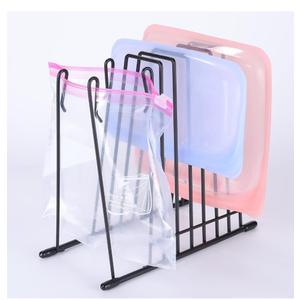 Lerine Reusable Food Storage Bags Drying Rack, Stainless Stand Plastic Bag Drying Rack with Baggy Rack, Easy to Dry Silicone Bags & Hands-free to Pour Leftovers, Sauce with No Spills
