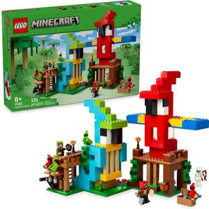 LEGO Minecraft The Parrot Houses Building Toy for Boys and Girls 8+ - Minecraft Video Game Kids Toy - Includes Jungle Ranger and Parrot Handler Minifigures and Accessories - 21282