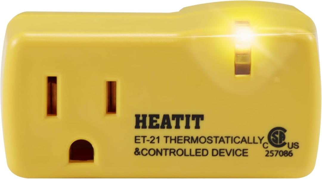 HEATIT ET-21 Freeze Thermostatically Controlled Outlet On at 38F /Off at 50F