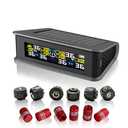 Tire Pressure Monitoring System for 6-Wheel SUV Truck RV, Real-Time Tire Monitoring System with Solar Charge, 0-99PSI, Wireless TPMS Sensors Set of 6 & 6 Alam Modes - With Extra 6 Tire Valve Caps
