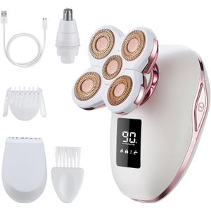 Women's Electric Razors for Women Legs Pubic Facial Hair Removal 2 in 1 Womens Electric Shaver for Women,Bikini Trimmer for Lady,Waterproof (5D)