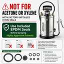 1.5 Gallon Stainless Steel Pump Sprayer with 20" All-Steel Wand & 4FT Reinforced Hose for Lawn Care, Weed Treatment & Pest Control, Includes Viton & EPDM Seals, Gloves