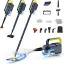 10-in-1 Steam Mop with Detachable Handheld Steamer, 350ml Tank, 10s Heat-Up, 248F Steam Cleaner, 2-Level Control and Swivel Head for Floors, Carpets, Tiles, BBQ grill Multi-Surface Dark Grey