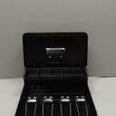 KYODOLED Locking Cash/Money Saving Organizer Box with Lock Safe with Key and Cash Tray, Black, 11.81Lx 9.45Wx 3.54H inches, XL Large