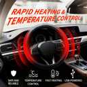 Heated Steering Wheel Cover - 2025 New USB 14.5-15.5" Car Steering Wheel Cover Warmer, Rapid Heating Universal fit for Vehicles, Trucks, SUVs Black 14.5-15in