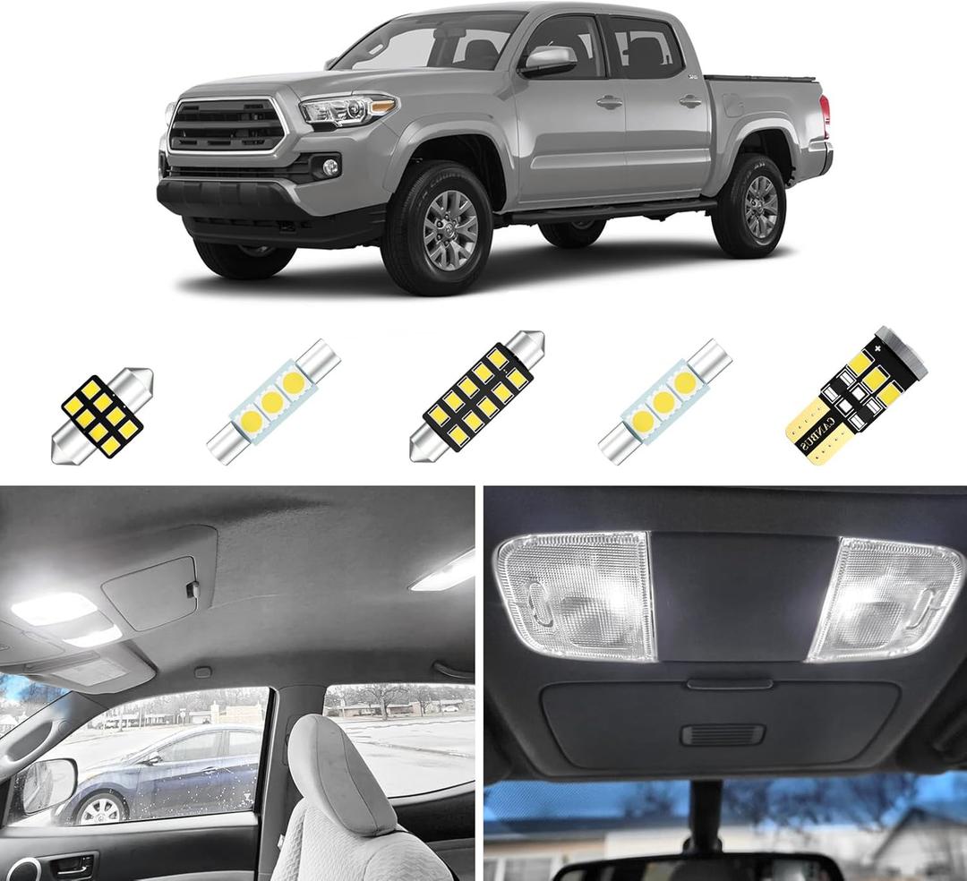 10Pcs Tacoma Interior LED Lights Kit Compatible with Toyota Tacoma 2005-2023 Super Bright 6000K White Interior LED Lights Bulbs Interior LED Kit + Installation Tool