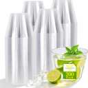 Showgeous 200 Pack 9 oz Clear Plastic Cups Plastic Wine Glasses