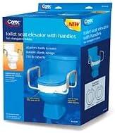 Carex Raised Toilet Seat With Handles - For Elongated Toilets - Adds 3.5 Inches