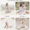 Fortella Extra Thick Baby Play Mat for 50" Playpen, 47"x47" Snug Fit Playpen Mat, Machine Washable Foam Play Mat for Floor - Portable, Non-Slip Tummy Time & Crawling Mat for Babies Toddlers (Ocean Ivory)