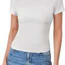 Dwnval Womens Cute Boat Neck Long Sleeve Crop Tops Soft Ribbed Knited Cropped Tees (S#White, XS)