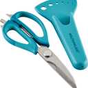 Rachael Ray Professional Multi Shear Kitchen Scissors with Herb Stripper and Sheath, 2 Piece, Agave Blue