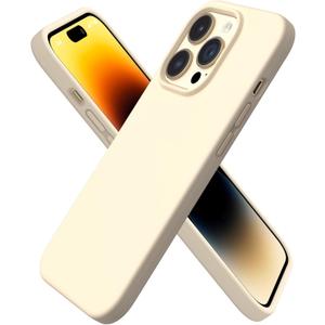ORNARTO Compatible with iPhone 14 Pro Case 6.1, Slim Liquid Silicone 3 Layers Full Covered Soft Gel Rubber Phone Case Protective Cover with Microfiber Lining 6.1 inch-Baby Yellow