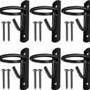 Dunzy 6 Pcs Bucket Hooks Bucket Holder for Horses Metal Equestrian Water Hook Hangers Horse Stalls Feed Barn Farmhouse Supplies(Black)