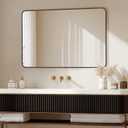 Delma Bathroom Mirror, Black Framed Bathroom Mirror for Over Sink, High-Definition Vanity Mirror, Versatile Mirror for Bathroom, Hangs Horizontally or Vertically(36x24, Black)