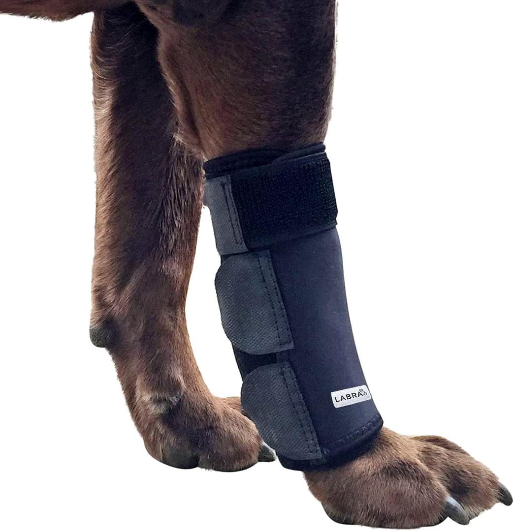 Labra Dog Front Leg Brace - Compression Wrap with Adjustable Straps - Dog Wrist Brace for Support - Leg Sleeve to Stop Licking - Aid in Wound Care and Recovery - Small/Medium