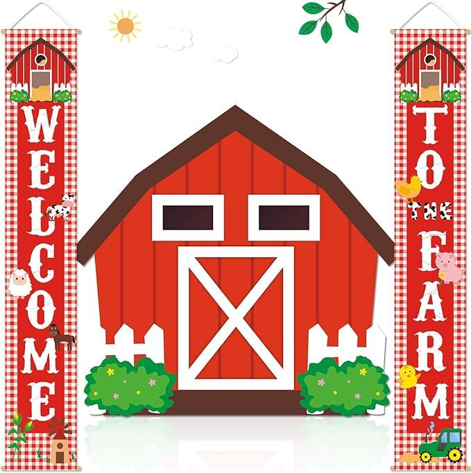 Farm Animal Porch Banner, Barnyard Party Decorations, Themed Door Banner, 1271 Inches, for Baby Shower Birthday Wedding Party