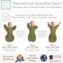Amazing Baby Transitional Swaddle Sack, Arms Up Half-Length Sleeves & Mitten Cuffs, Swaddle for Newborn Transition to Baby Sleep Sack Wearable Blanket, Small, 0-3 Month, 6-14 lb, On Safari