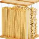 SpaceAid Bamboo Food Storage Container - Airtight Cereal Containers with Lids, Kitchen Cereal Canisters Pantry Organizers and Storage for Rice, Flour, Coffee, Snack, Large 2 Pack (Natural)