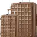 aji Expandable Top Opening Luggage Sets 2 Piece with Spinner Wheel, 20/28 Inch Luggage with TSA Lock, Lightweight PC Hard Shell Travel Luggage Suitcases for Men Women, 2-Piece Set, Chocolate Brown