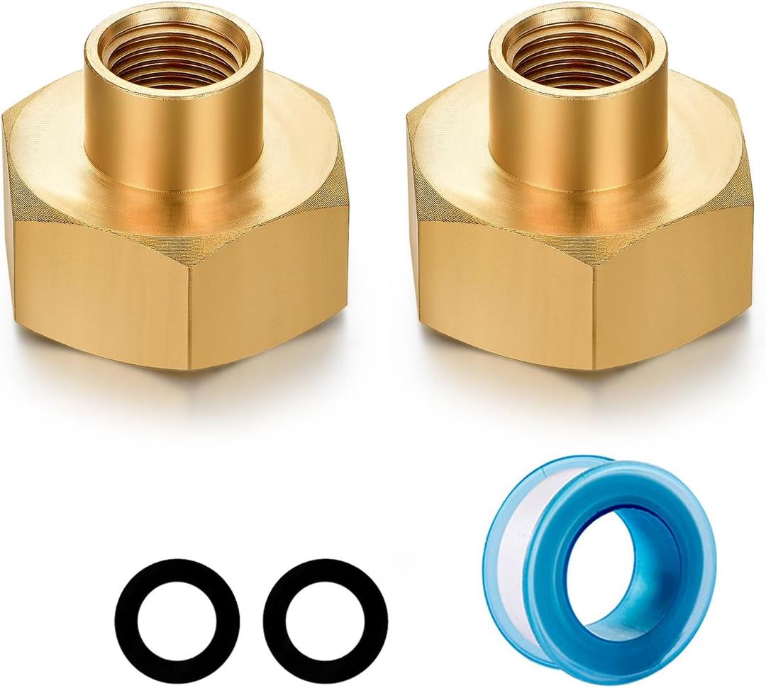 YELUN Garden Hose Thread Connector Adapter 1/4" NPT to 3/4" GHT Female Brass Garden Hose Pipe Fitting For Fuel/AIR/Water/Oil/Gas (2 PCS)