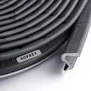 BBTO Weather Stripping Door Seal Exterior Weather Strip for Window V-Shaped Foam Kerf Garage Door Gap Blocker Soundproof Home Improvement Easy to Install(40 Feet,Black)