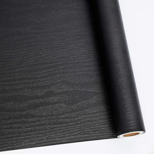 Abyssaly Black Wood Peel and Stick Paper 17.7 in X 413 in Decorative Self-Adhesive Contact Paper Film Easy to Clean Thickening Upgrade Increase Stomata and Reduces Bubble Generation