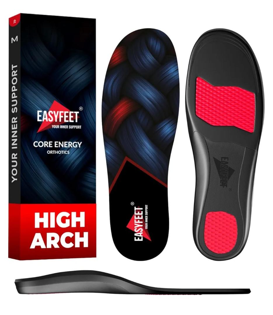 Arch Support Insoles for Men Women - High Arch Shoe Inserts for Standing All Day - Plantar Fasciitis Relief Orthotic Insole for Flat Feet - Work Running Hiking, Medium 