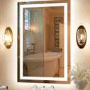 SYATO 24x36 LED Bathroom Mirror, Front and Backlight Vanity Mirror with Lights for Bathroom, Dimmable, Anti-Fog, Shatter Proof, 3 Colors, Memory Smart Mirror, Wall-Mounted Vanity Mirrors