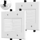 2 Gang Brush Wall Plate, Cable Pass Through Wall Plate with Mounting Bracket for Cable Management TV Coaxial,Ethernet Cables,HDMI,Home Theater Systems Pass Through