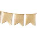 LWR CRAFTS Burlap Bunting Banner Swallow-Tailed Flags 15 Pieces 15 feet