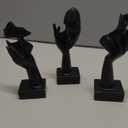 3 Pcs Thinker Small Statue Set - Black Art Abstract Home Accent Figurines for Decor Bedroom, Shelves, Living Room Coffee Table, Office Desktop (3 Pcs Black, 6")