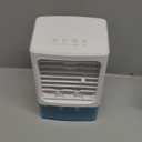 Portable Air Conditioner,3-IN-1 Evaporative Air Cooler,3 Speeds 2 Spray Outlets,900 Visiable Tank,7 Colors Light,2 Timers,Personal Mini Desktop Cooling Fan,Small AC Unit for Room Kitchen Office RV Car (White)