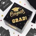 2 x Litmitfu Graduation Decorations 2026 Card Box, Black Gold Congrats Grad Paper Gift Crad Boxes Holder for Class of 2026 Graduation Party Decoration Supplies Table Decor Favors Props, 9 x 9 x 9 inches