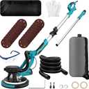 Drywall Sander, 1250W 11.5-Amp Electric Drywall Sander with Vacuum, Popcorn Ceiling Removal Tool with Variable Speed 800-1800RPM, Foldable & Extendable Handle, LED Light, 18pcs Sanding Discs (Large)