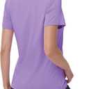 MAGCOMSEN Women's Workout Tops UPF 80+ Short Sleeve Moisture Wicking Shirt (Purple, L)