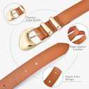 Ssumday Women's Leather Belts for Jeans Dress Pants Black Brown White Belts for Women Ladies Waist Belts with Gold Buckle
