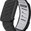 surundo Silicone Sport Band Compatible with Whoop 4.0 Band Strap Men Women, Soft Breathable Sport Adjustable Waterproof Replacement Wristbands Straps for Whoop 4.0 Bands (Black Gray)