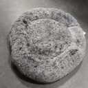 Bedfolks Calming Donut Dog Bed, 30 Inches Round Fluffy Dog Beds for Medium Dogs, Anti-Anxiety Plush Dog Bed, Machine Washable Pet Bed (Dark Grey, Medium)