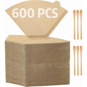 600 Count #2 Coffee Filter, Disposable Cone Coffee Filters For Pour Over and Drip Coffee Maker (2-6 cup)
