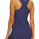 Mippo Workout Tank Tops for Women Yoga Tennis Shirts Athletic Tops Running Clothes High Neck Racerback Tanks Navy Blue XL