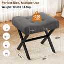 Memobarco 18-Inch Large Vanity Stool Chair, Gray Makeup Stool
