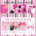 Pink Birthday Party Supplies - Pink and Black Balloon Arch Garland Kit Decorations,Backdrop for Boys Kids