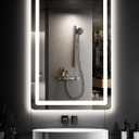 TRAHOME 36"x24" LED Bathroom Vanity Mirror with Lights, Front and Backlit Wall Mirror, Anti Fog, Dimmable 3 Color Lighting, Memory Function, Shatterproof Glass, Plug in or Hardwired